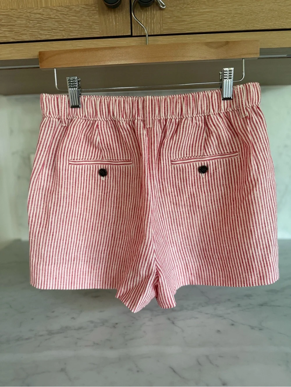 J. Crew Linen Harbor Shorts in Red Stripe Size XS